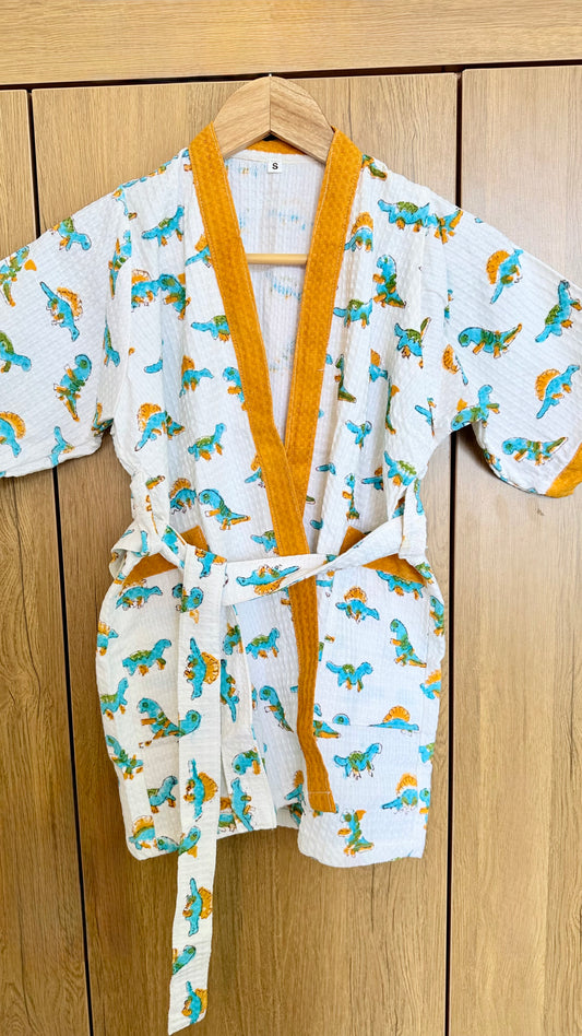 Kids Dino Land tales Bathrobe