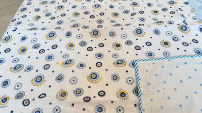 Evil eye Handblock Print Mul Mul Cotton Dohar