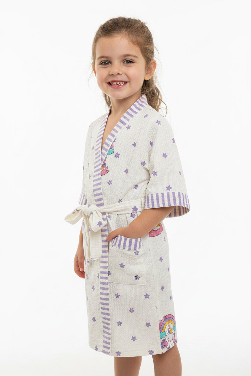Kids Bathrobe Unicorn stars