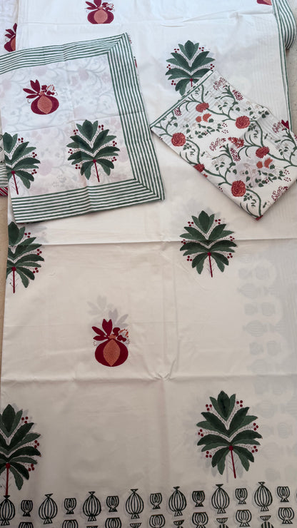 Anar Bagh Handblock Printed Cotton Bedsheet