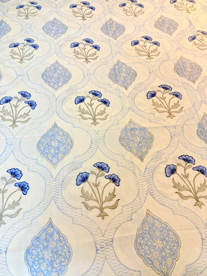 Neel Jharokha Handblock Printed Cotton Bedsheet