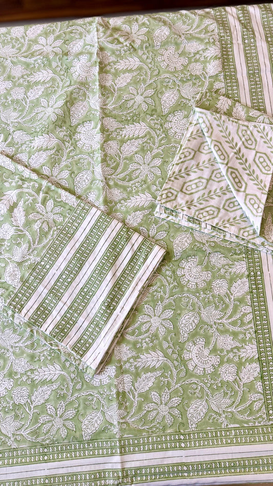 Meadow Vine Handblock Printed Bedsheet