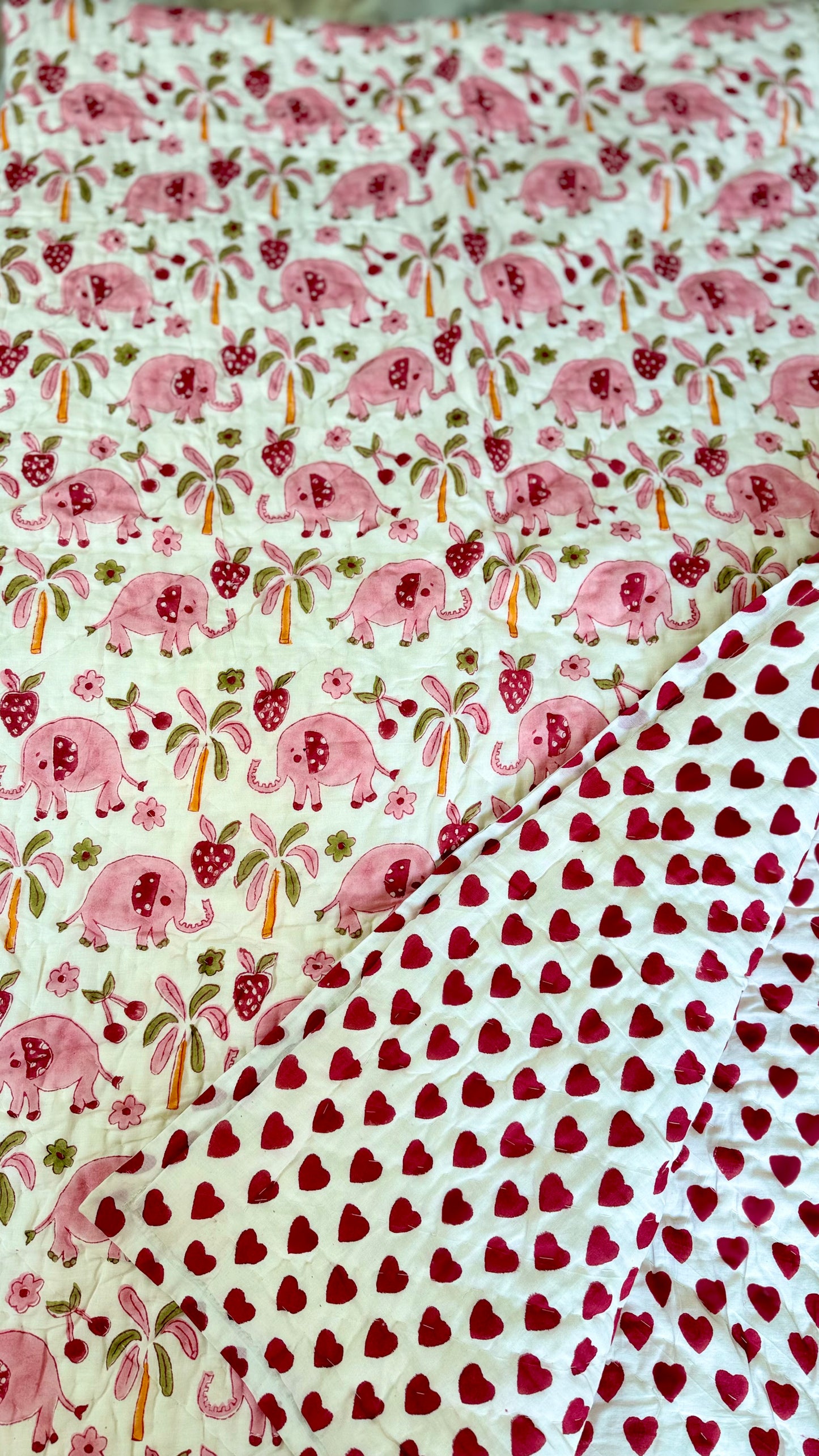 Kids Quilt- Pink Elephant