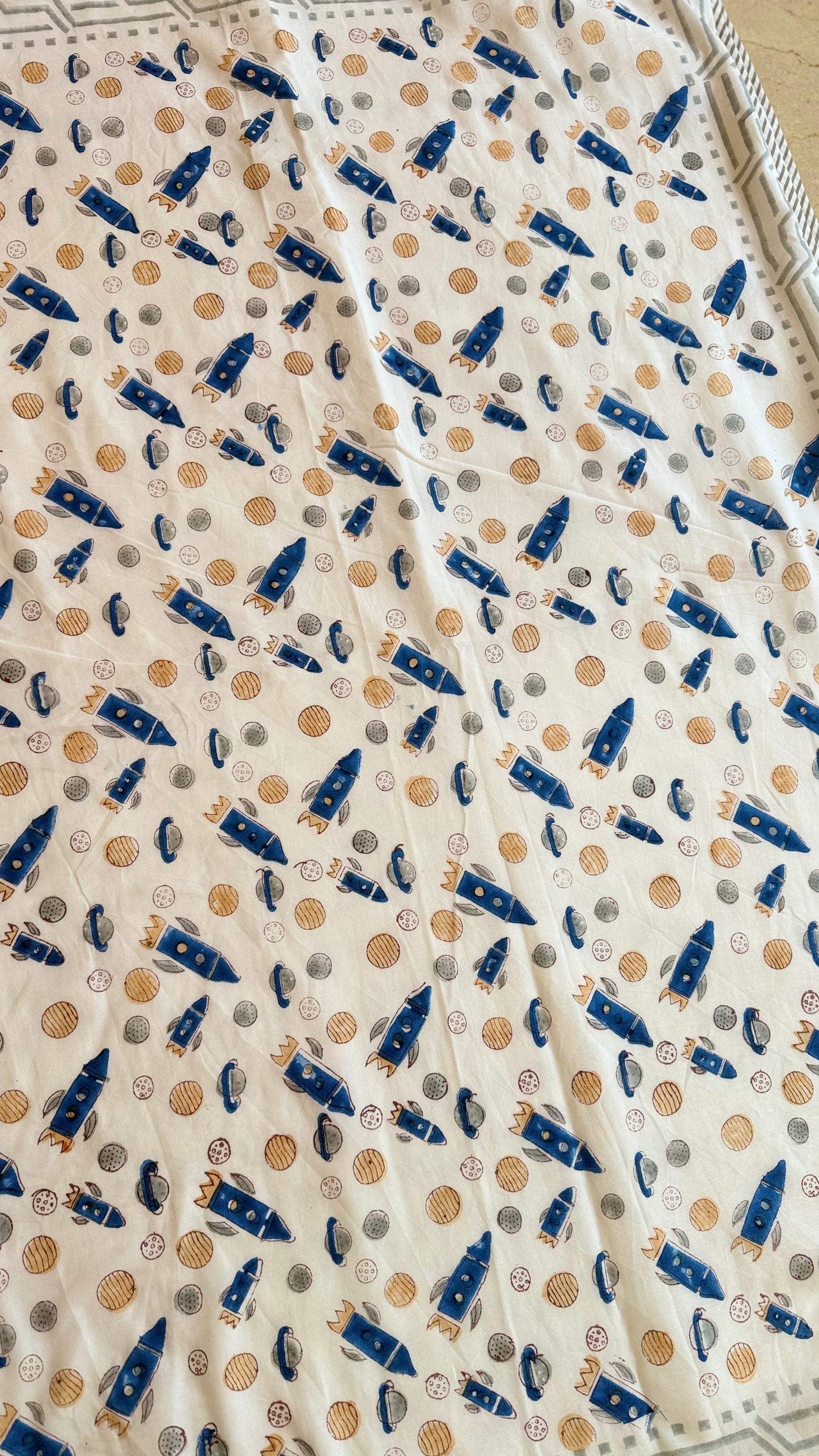 Space Explorer – Handblock Print Mul Mul Cotton Dohar (Copy)