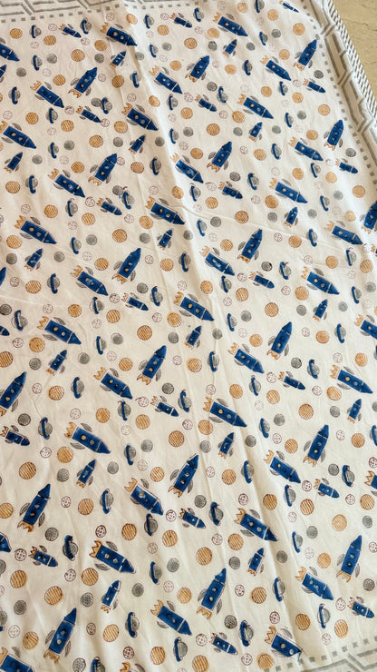 Space Explorer – Handblock Print Mul Mul Cotton Dohar (Copy)