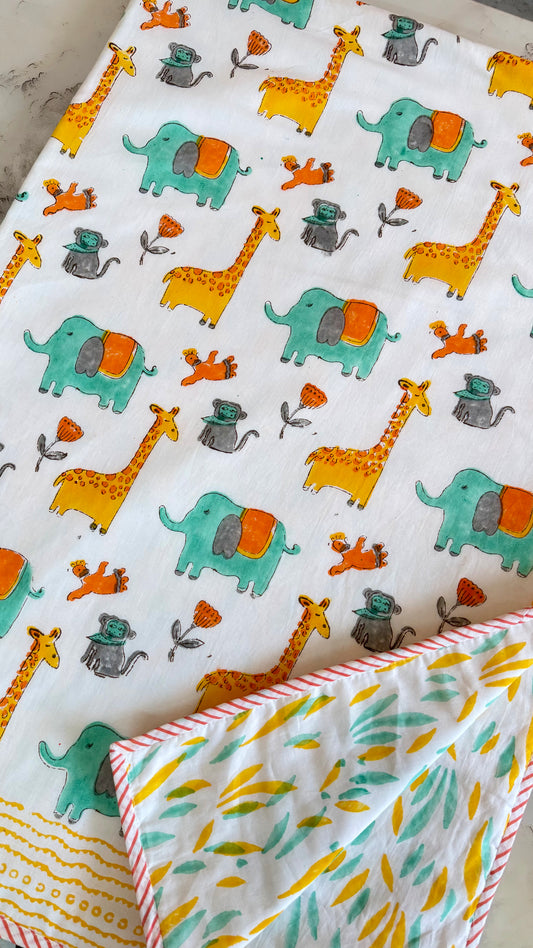 Wild wanderers– Handblock Print Mul Mul Cotton Dohar