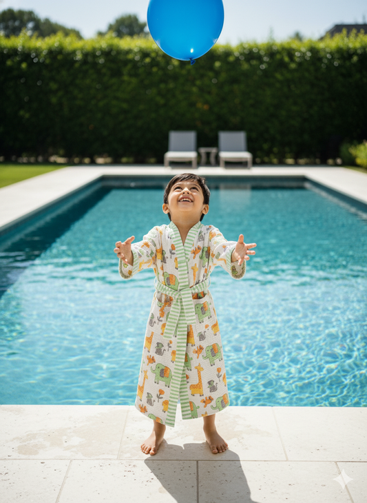 Kids Bathrobe Jungle Design