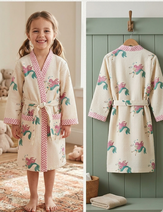 Kids Bathrobe Mermaid Design