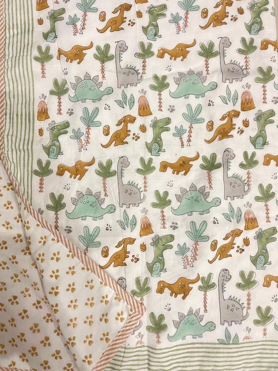 Roars and Palms – Handblock Print Mul Mul Cotton Dohar