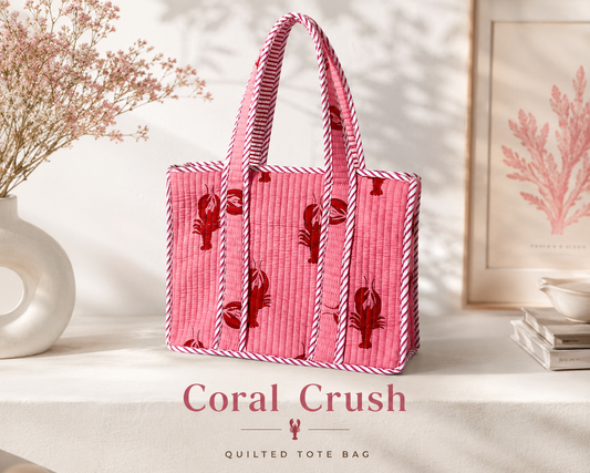 Pink Lobster (Coral crush) Mini tote bag