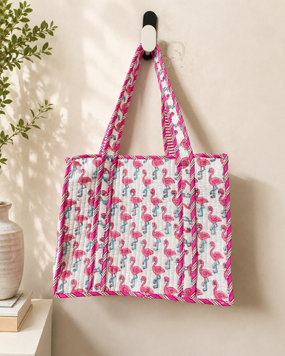 Flamingo frolic Mini tote bag