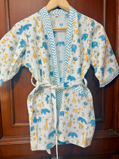 Kids Bathrobe Dino Design