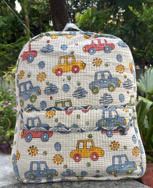 Backpack- Multicolor Car