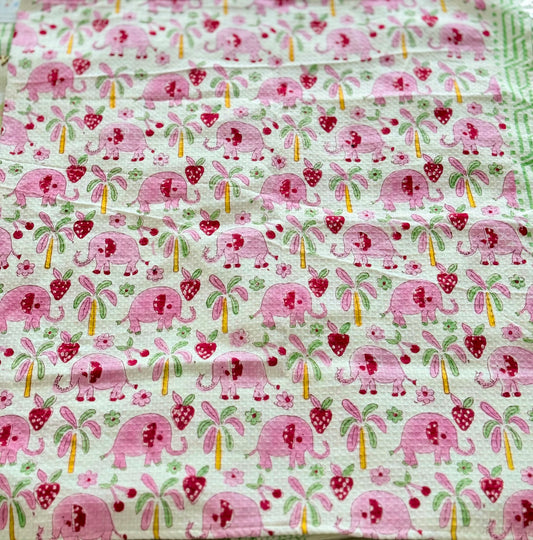 Kids Pink elephant towel