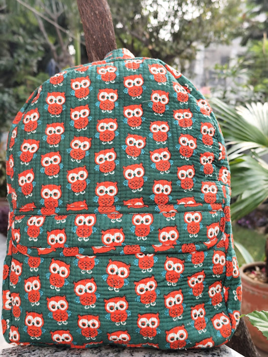 Backpack- Green Owl